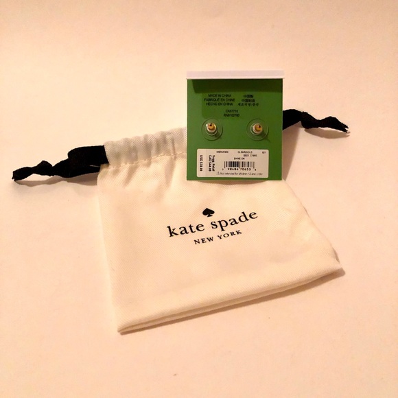NWT Kate Spade Shine On CZ Stud Post Earrings Gold Plated Over Brass - Picture 6 of 6